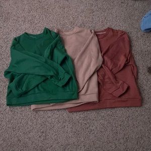 3pcs crewneck sweaters
